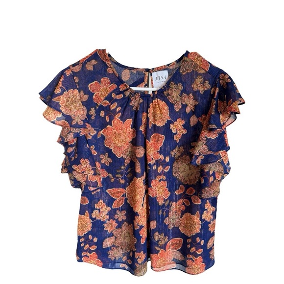 MISA LOS ANGELES Galeta Top  In Blue Marigold NWT - Picture 7 of 7